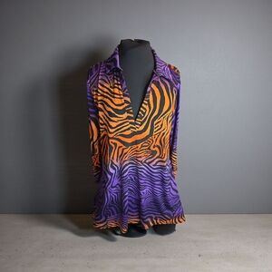 Purple and Orange Zebra Print Tunic